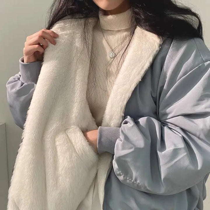 Women's Hooded Zip Up Winter Jacket | Oversized