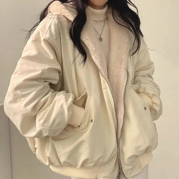 Women's Hooded Zip Up Winter Jacket | Oversized