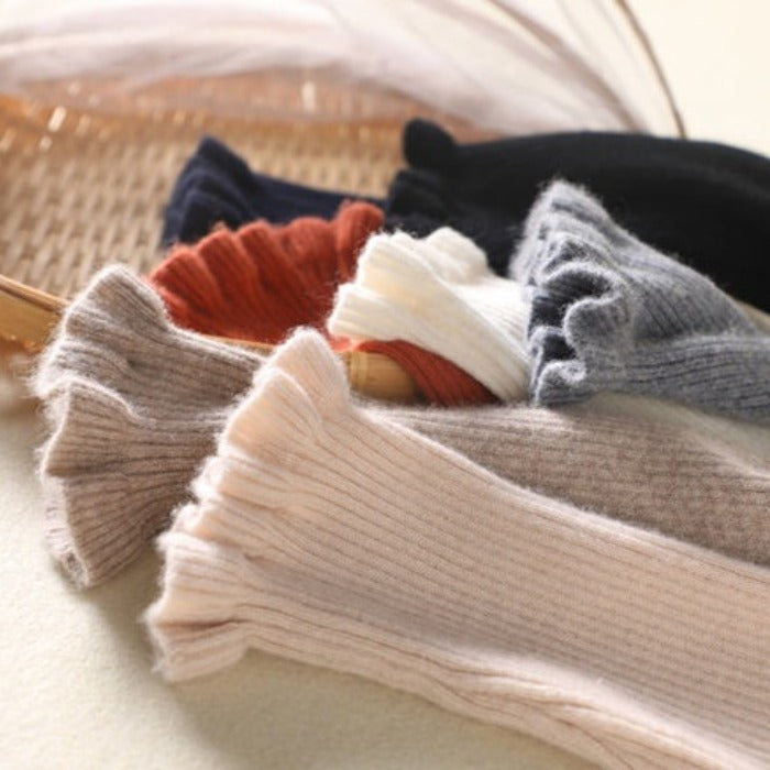 Women’s Ruffle Neck Fitted Sweater | Ruffle Cuffs