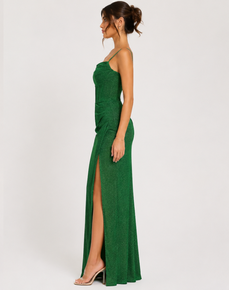 Women's Sparkling Fitted Evening Dress | Maxi