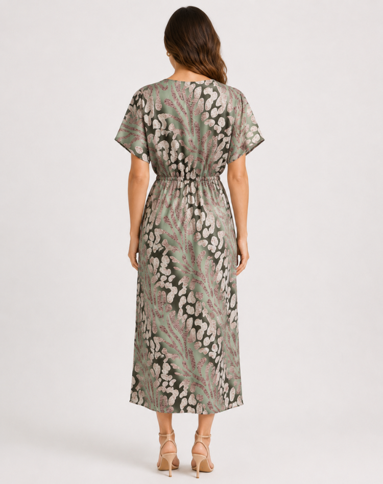Women's Wedding Guest Wrap Neck Dress | Midi