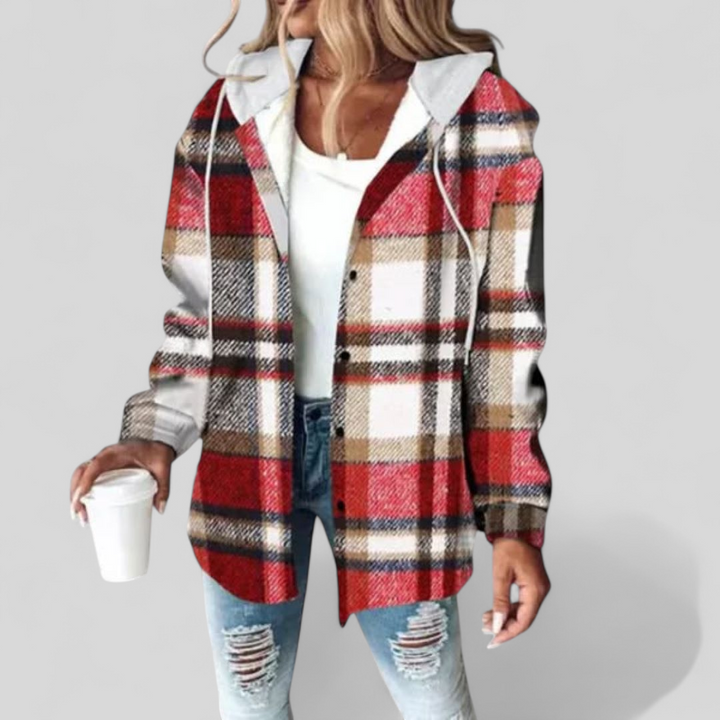 Women's Plaid Shirt Jacket | Hooded