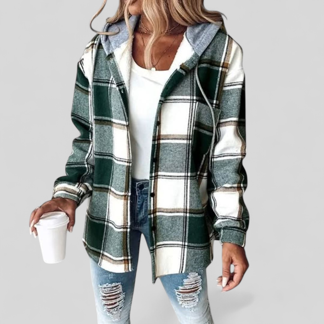 Women's Plaid Shirt Jacket | Hooded