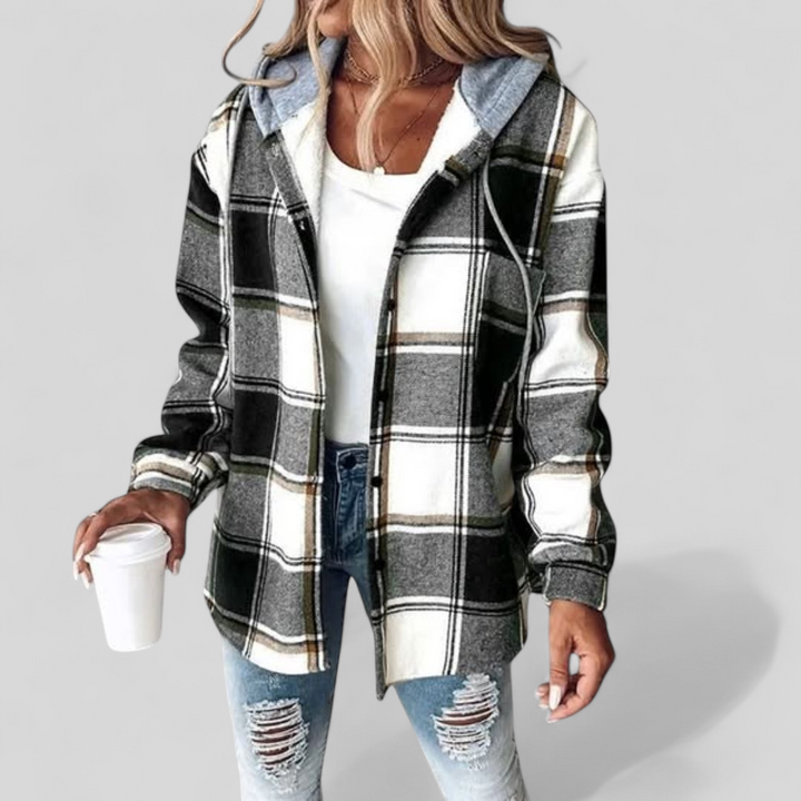 Women's Plaid Shirt Jacket | Hooded
