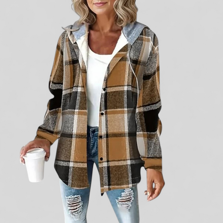 Women's Plaid Shirt Jacket | Hooded