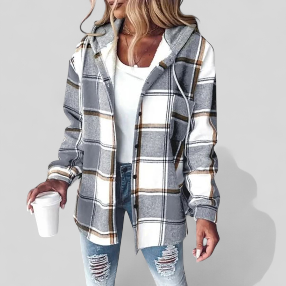Women's Plaid Shirt Jacket | Hooded