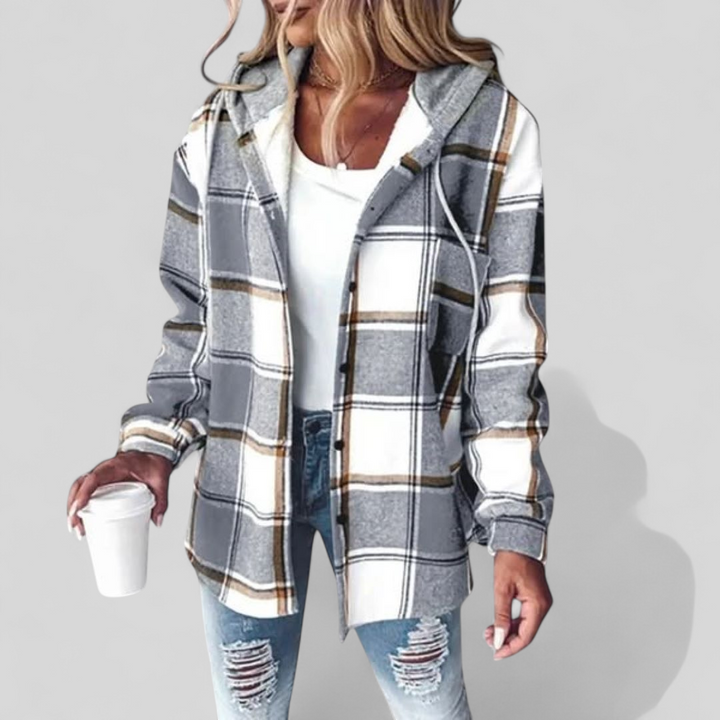 Women's Plaid Shirt Jacket | Hooded