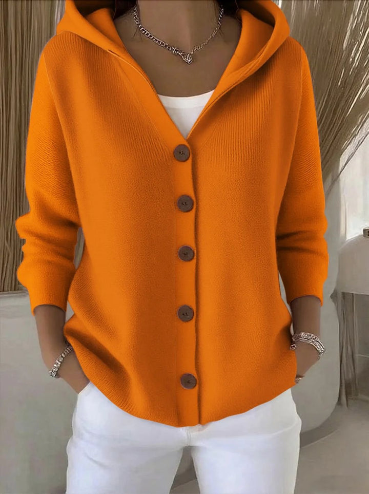 Women’s Button Front Long-Sleeve Cardigan | Hooded