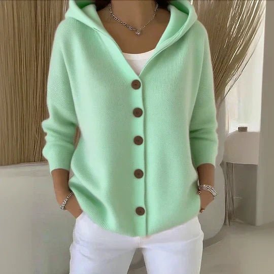 Women’s Button Front Long-Sleeve Cardigan | Hooded