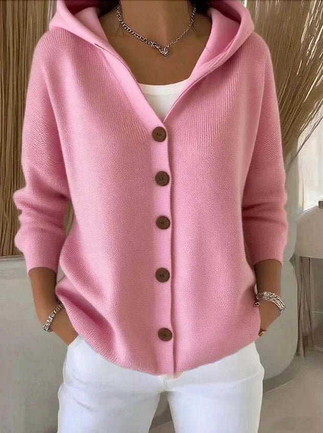 Women’s Button Front Long-Sleeve Cardigan | Hooded