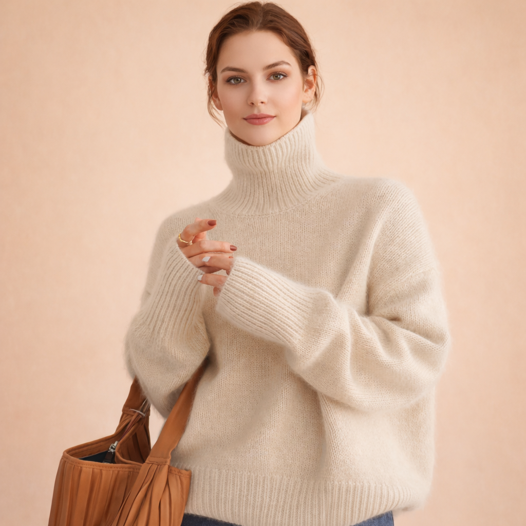 Women's Turtleneck Knitted Sweater | Long Sleeves
