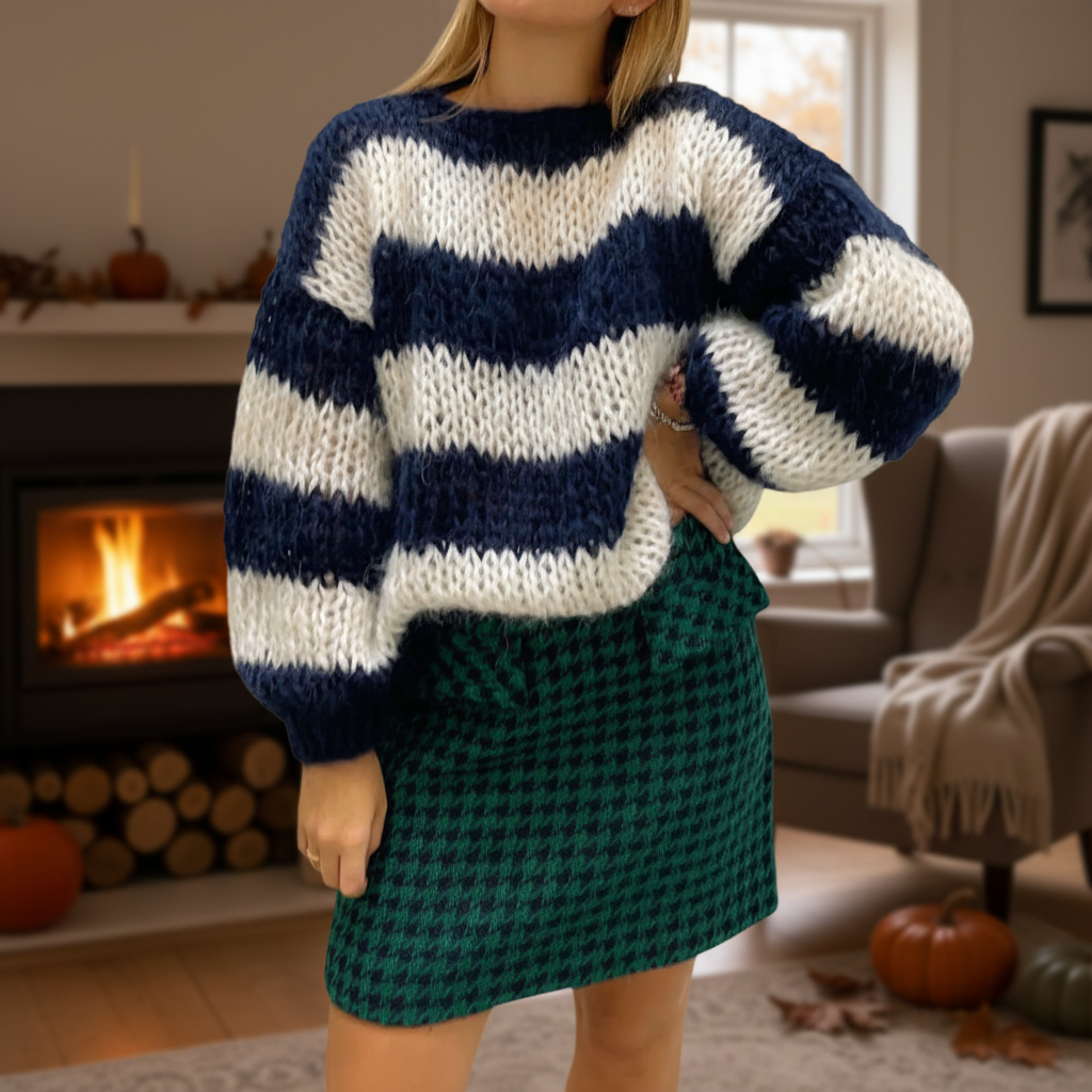 Women’s Chunky Knit Jumper | Wide Stripes