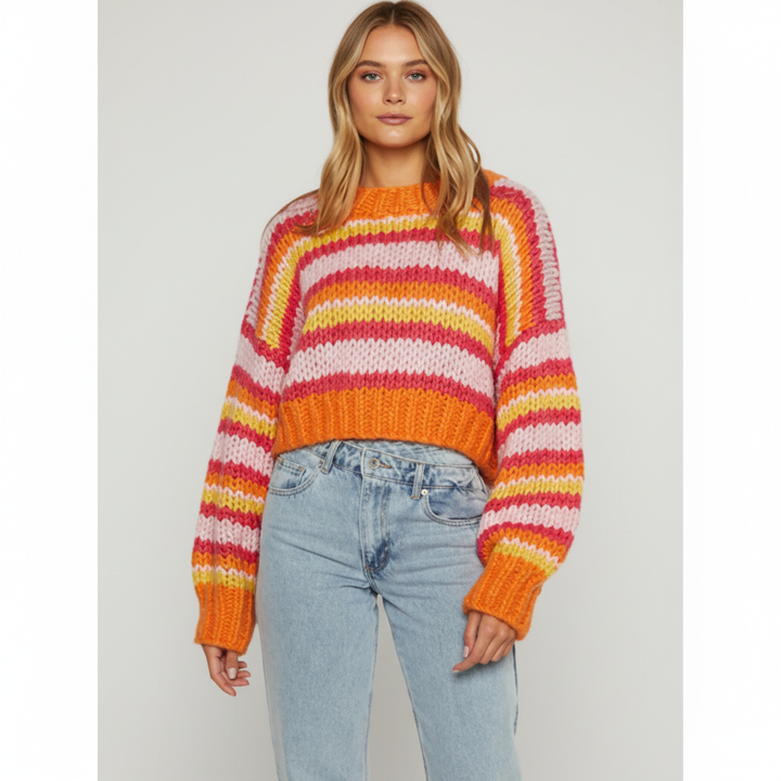 Women’s Chunky Knit Jumper | Wide Stripes