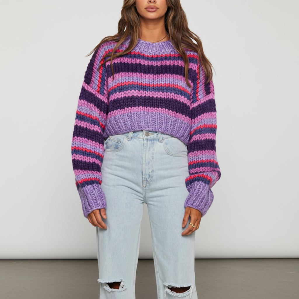 Women’s Chunky Knit Jumper | Wide Stripes