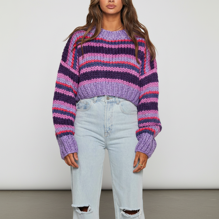 Women’s Chunky Knit Jumper | Wide Stripes