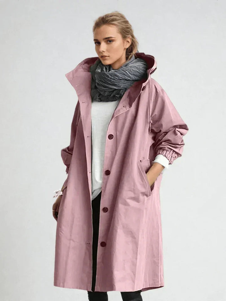 Women's Hooded Button Down Jacket | Long