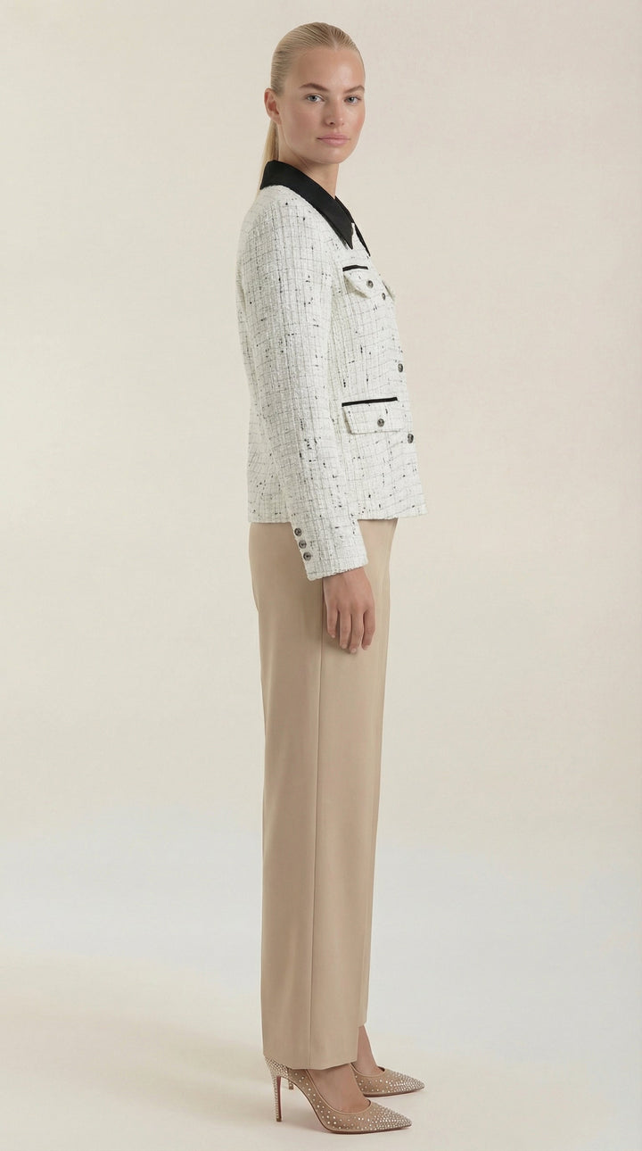 Women's Button Down Jacket | Contrast Collar