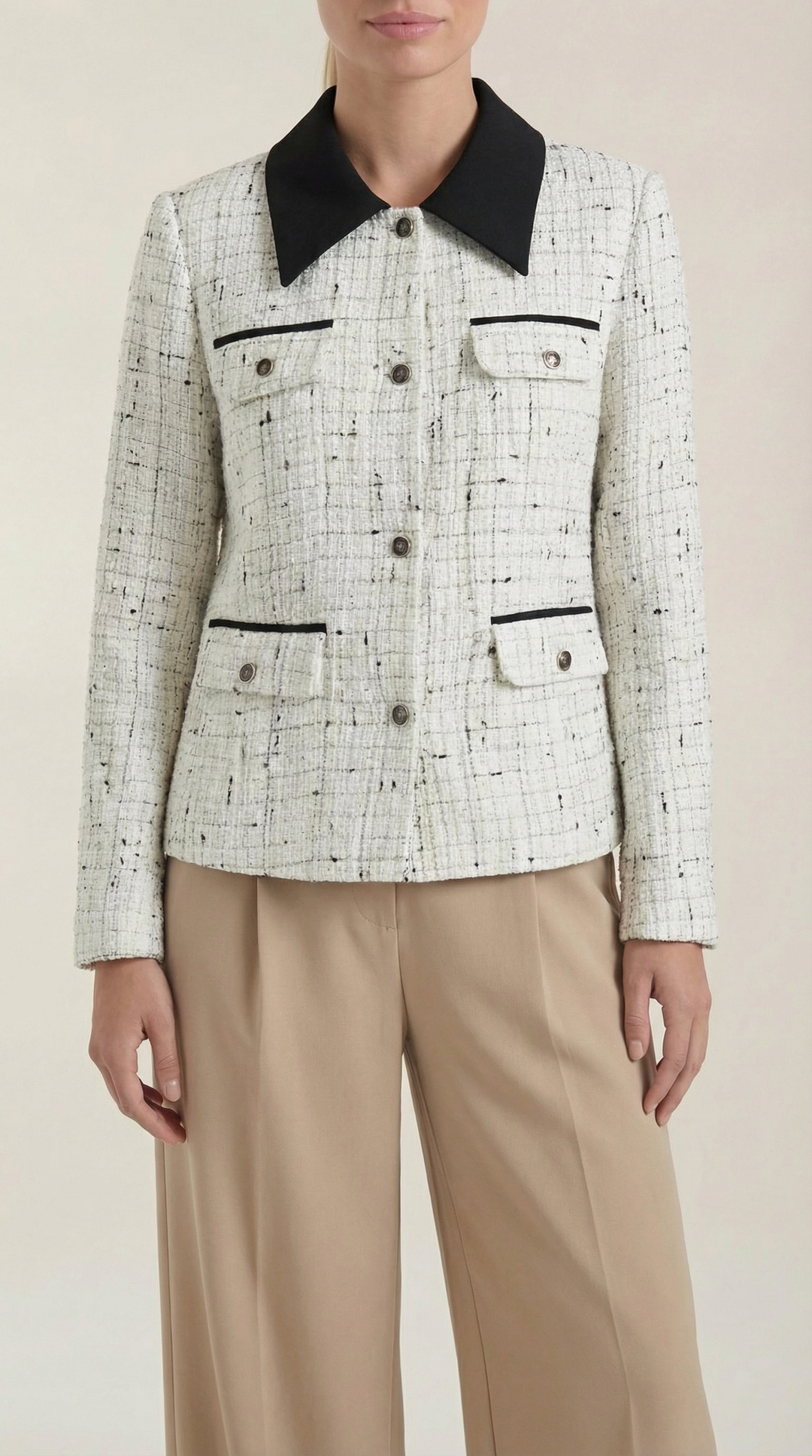 Women's Button Down Jacket | Contrast Collar