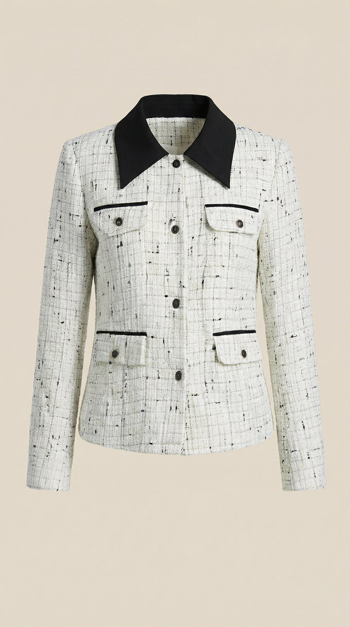 Women's Button Down Jacket | Contrast Collar