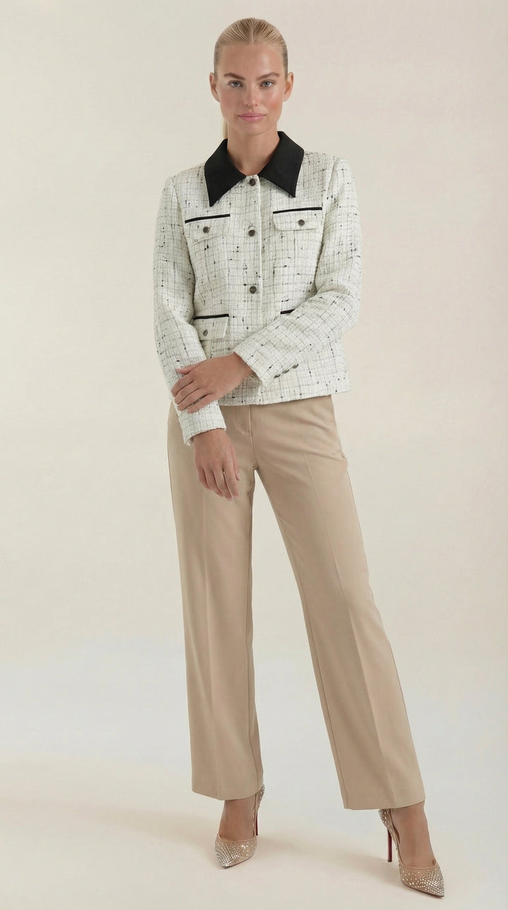 Women's Button Down Jacket | Contrast Collar
