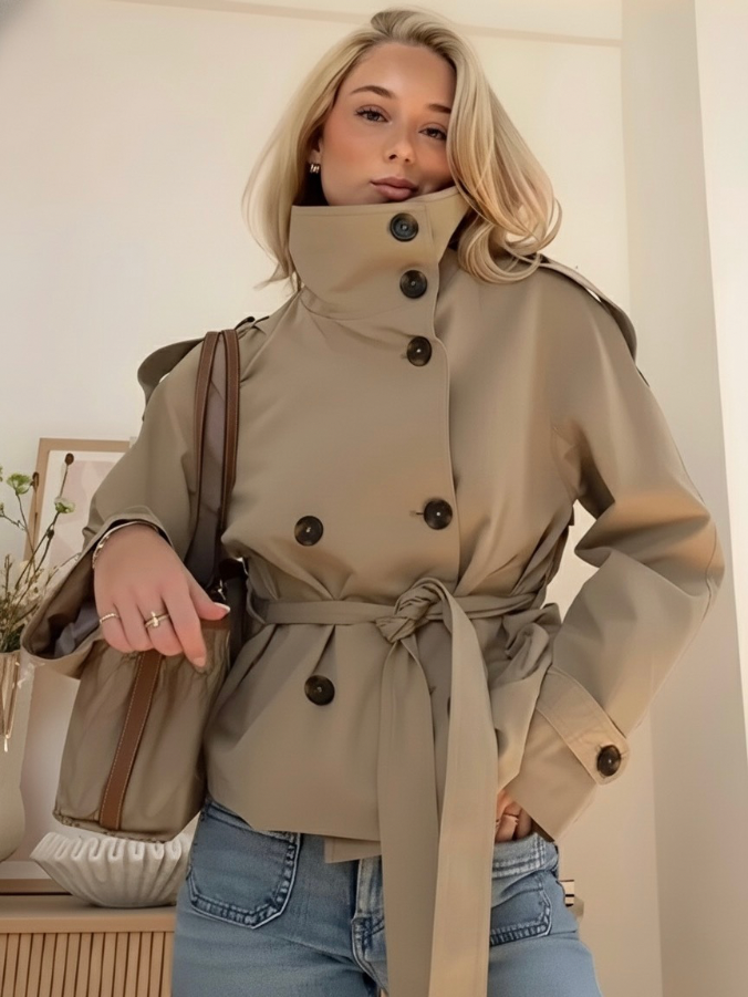 Women's Belted Trench Jacket | Double Breasted