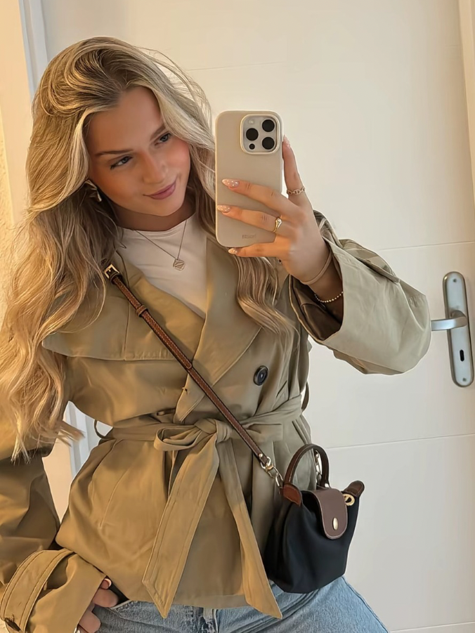 Women's Belted Trench Jacket | Double Breasted