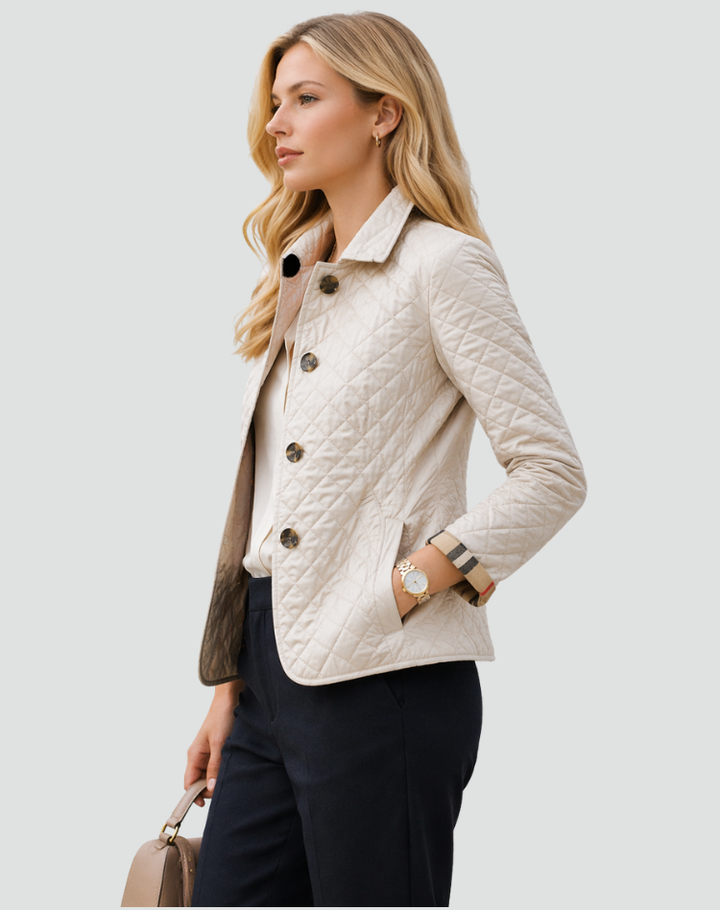 Women's Quilted Collared Jacket | Stylish