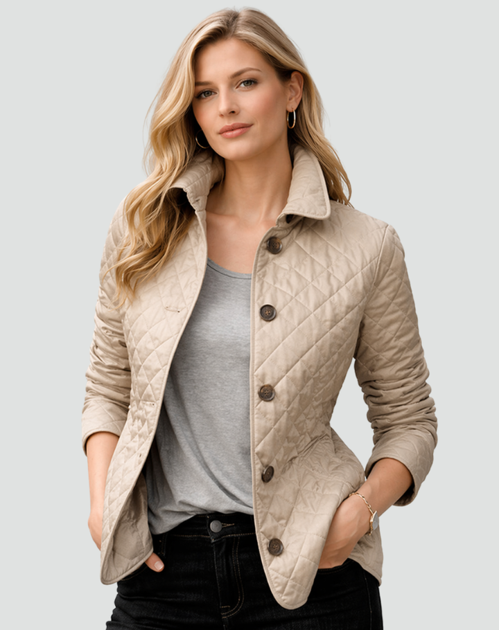 Women's Quilted Collared Jacket | Stylish