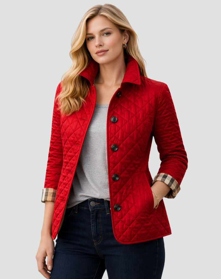 Women's Quilted Collared Jacket | Stylish
