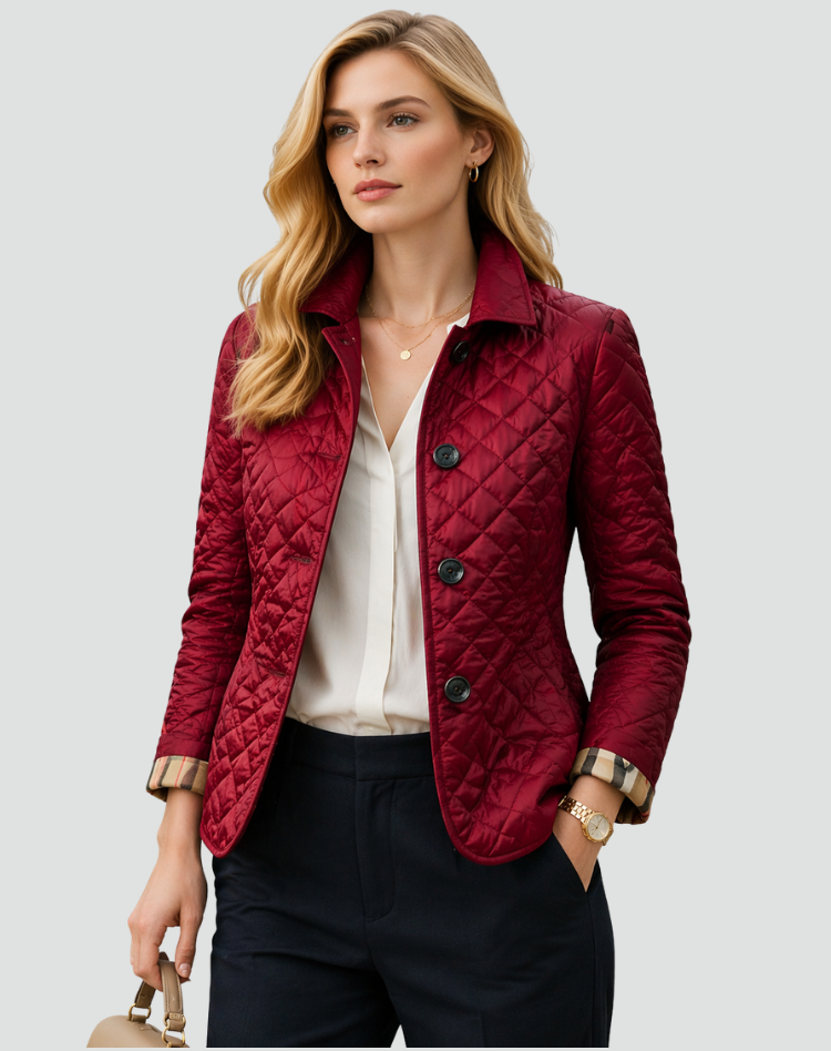 Women's Quilted Collared Jacket | Stylish