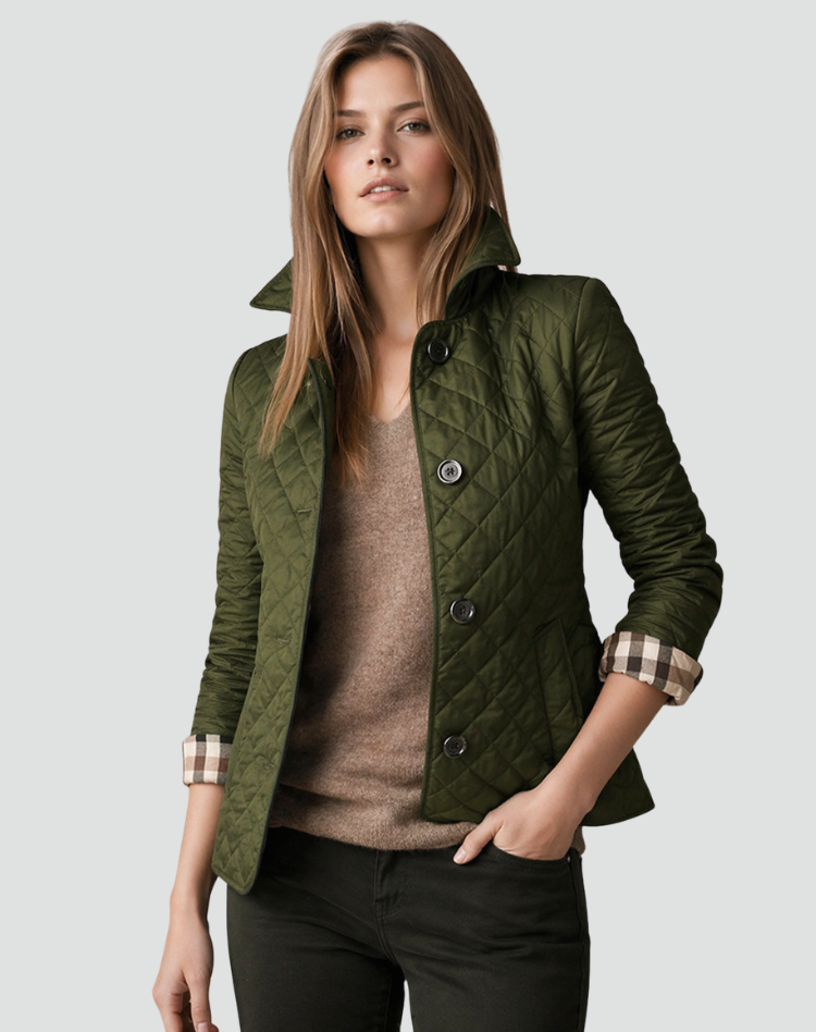 Women's Quilted Collared Jacket | Stylish