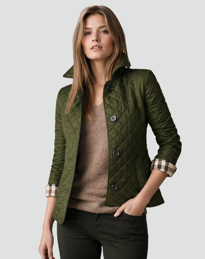 Women's Quilted Collared Jacket | Stylish