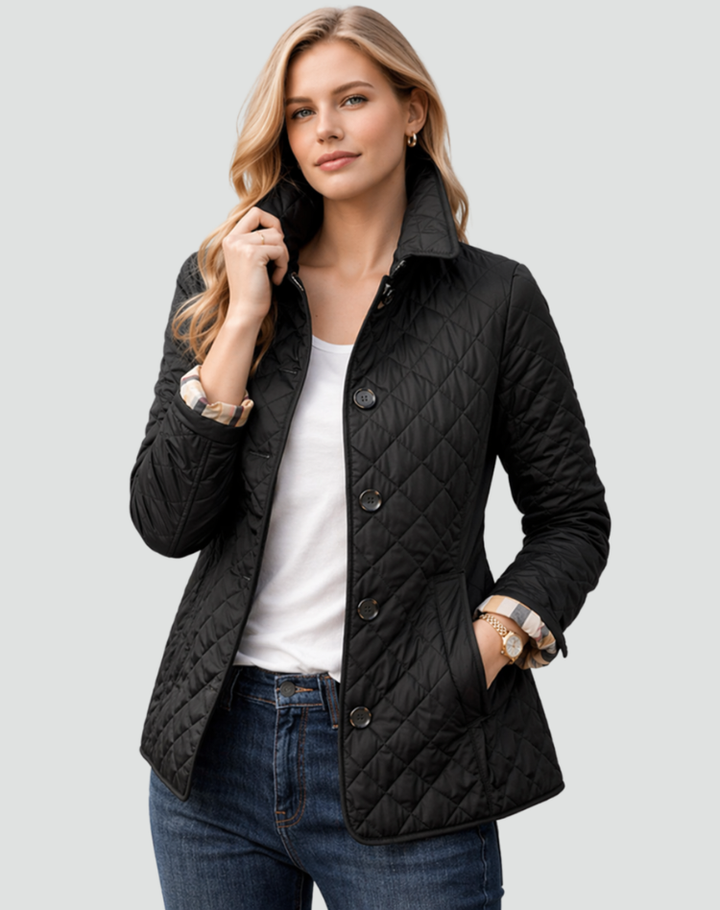 Women's Quilted Collared Jacket | Stylish