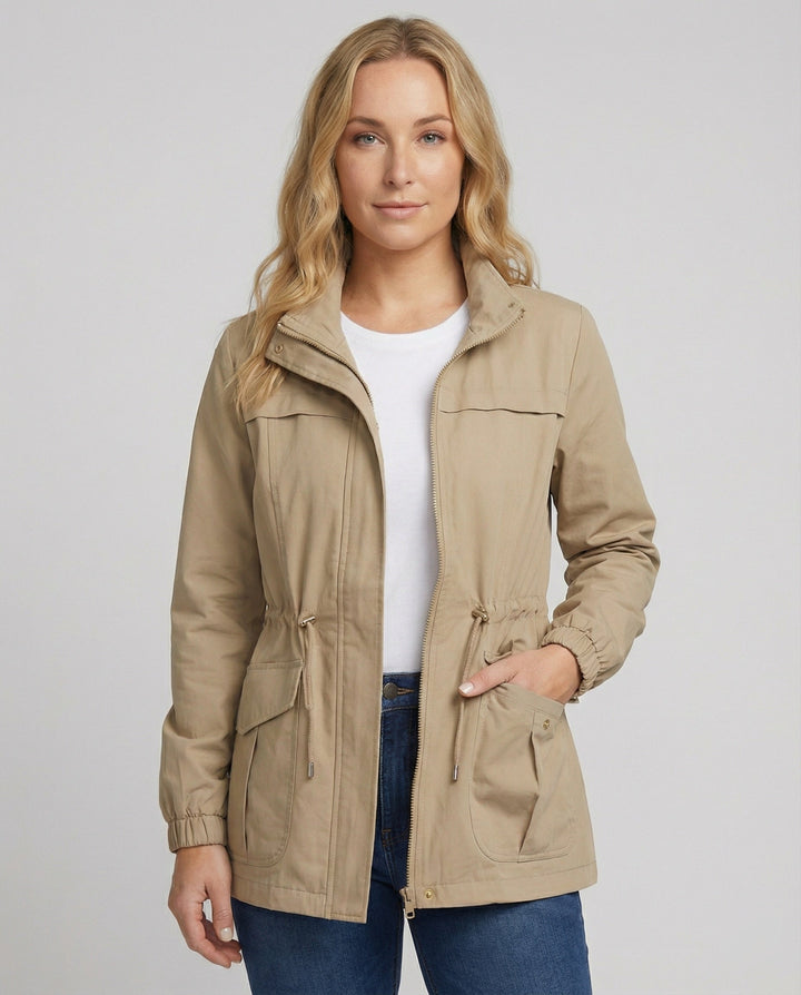 Women's Zipper Jacket | Adjustable Waist