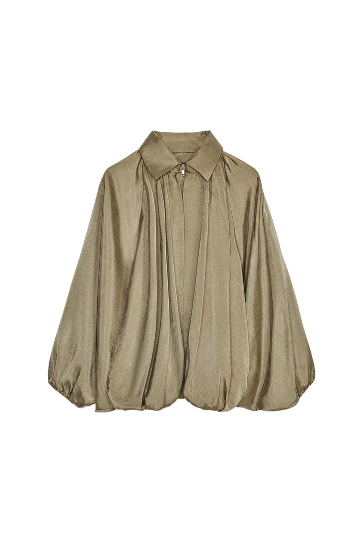 Women’s Oversized Batwing Sleeve Jacket | Zip-Up