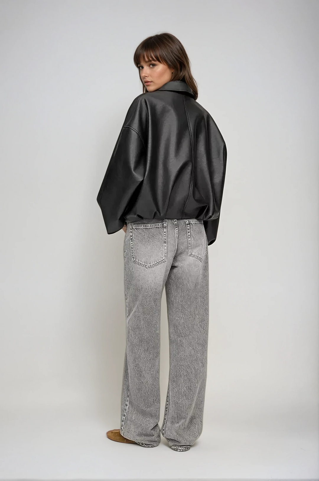 Women’s Oversized Zip-Up Jacket | Belted Waistband