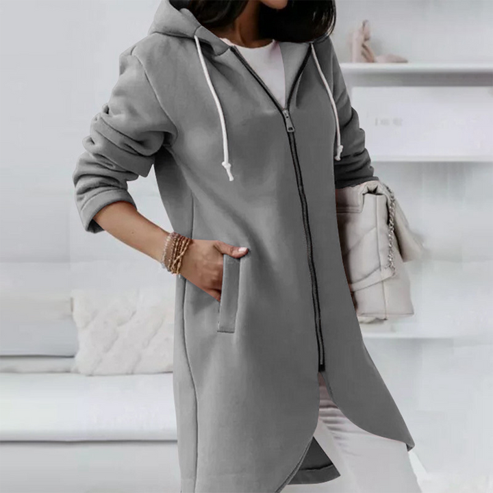 Women's Longline Zip-Up Hoodie | Split Hem