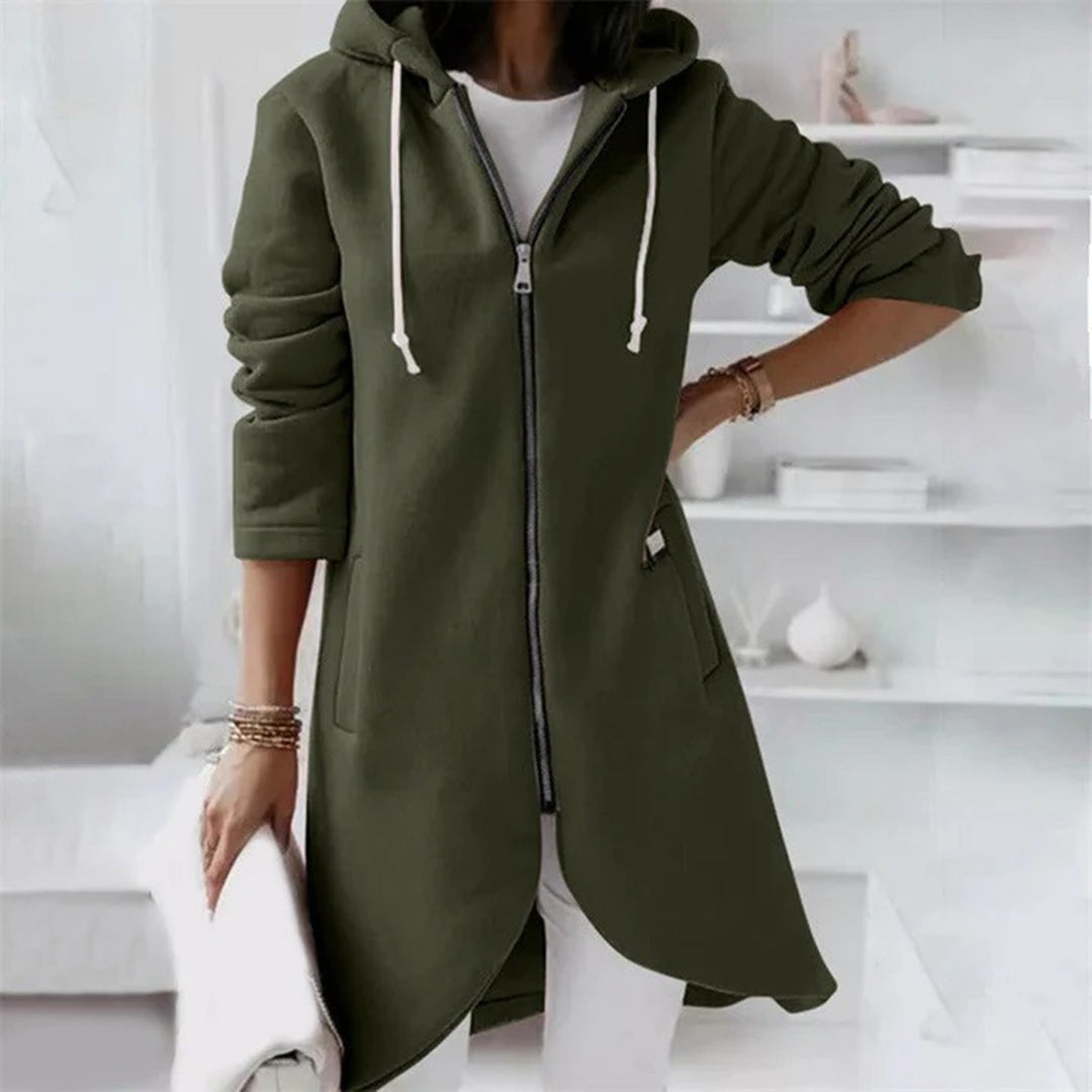 Women's Longline Zip-Up Hoodie | Split Hem