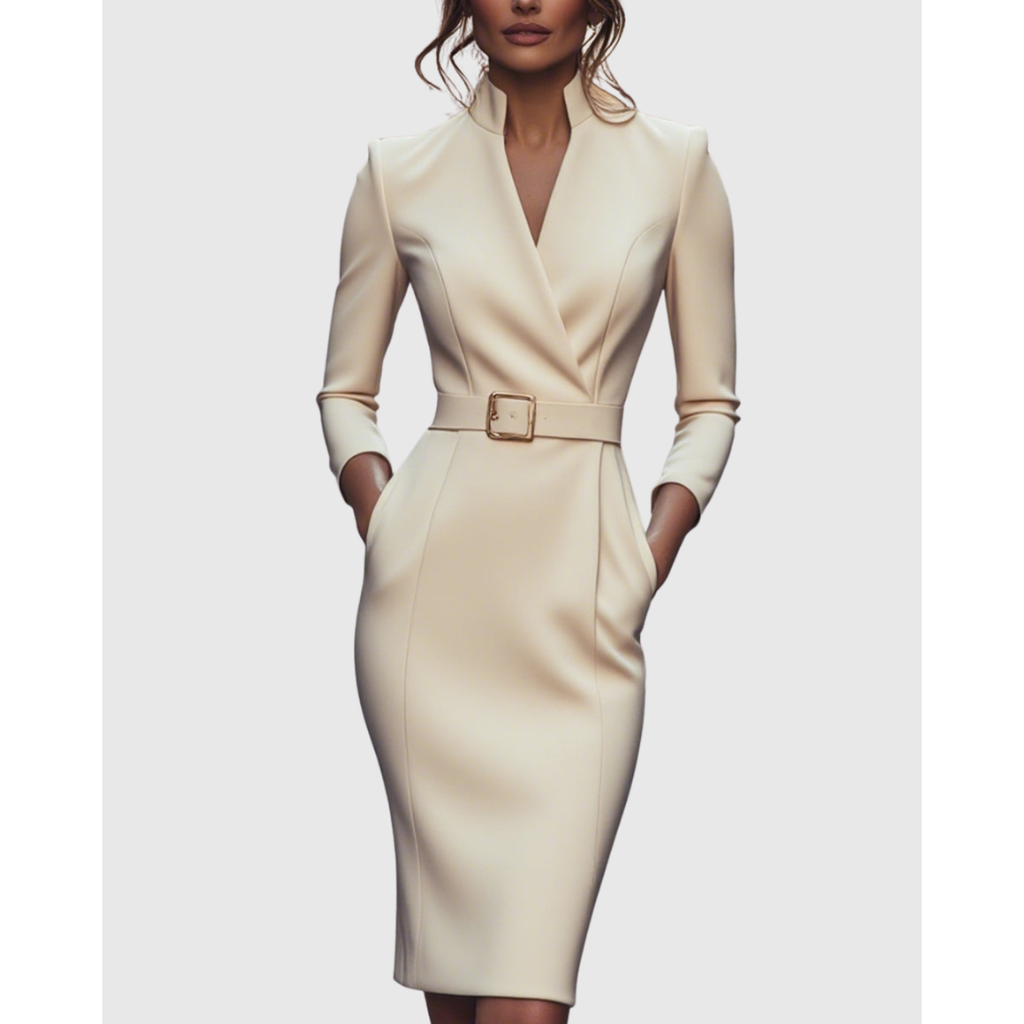 Women's Chique Formal Long Sleeves Blazer Dress | Midi