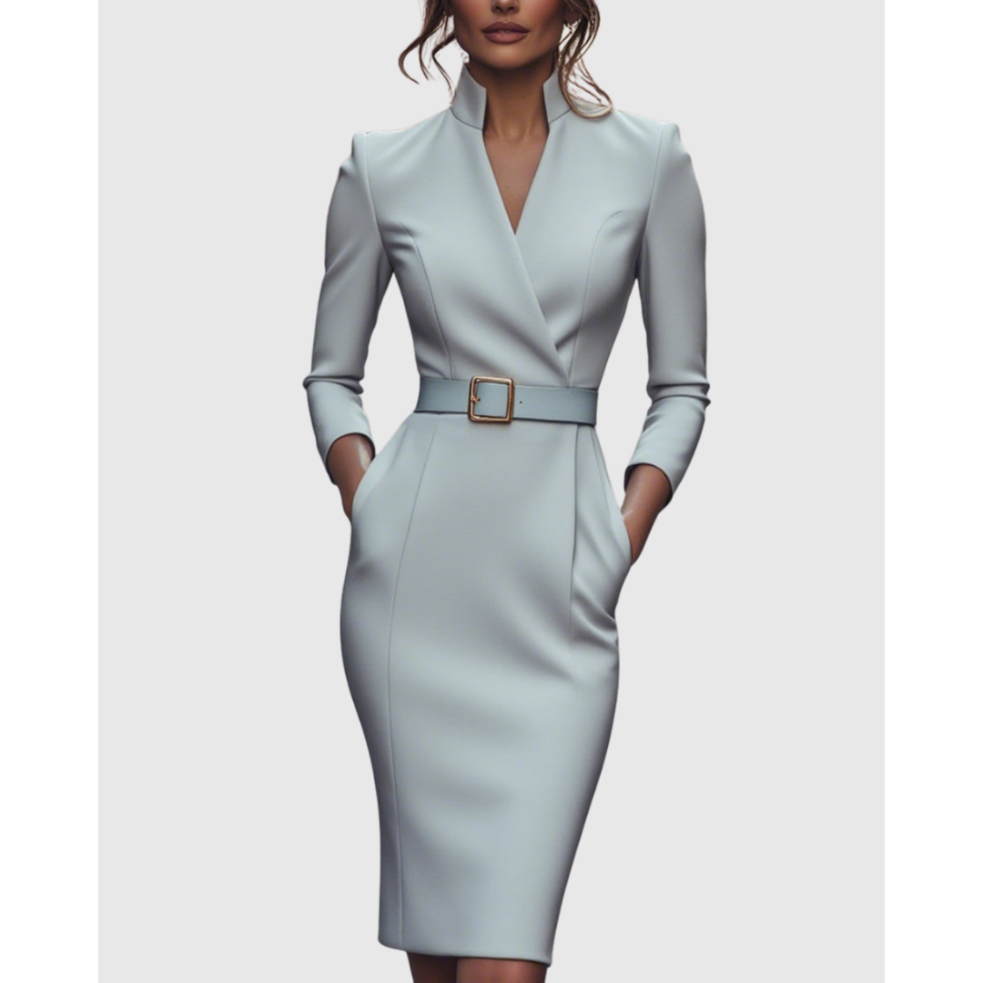 Women's Chique Formal Long Sleeves Blazer Dress | Midi