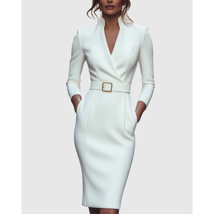 Women's Chique Formal Long Sleeves Blazer Dress | Midi