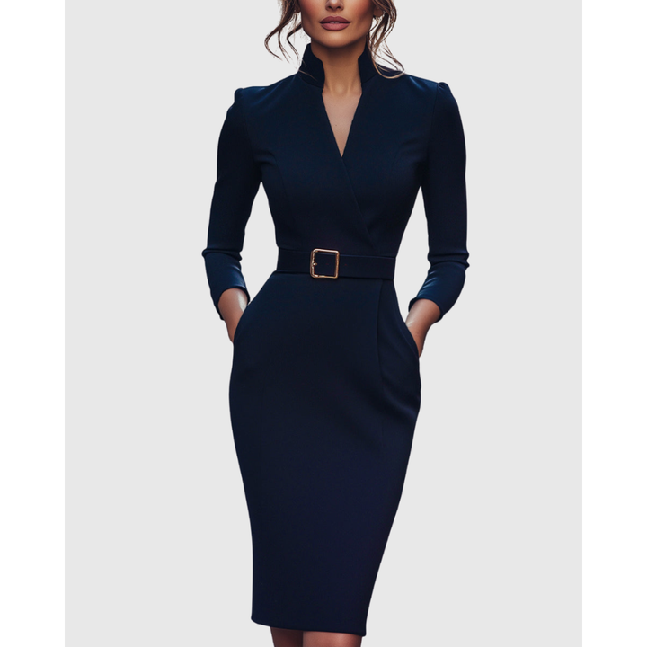 Women's Chique Formal Long Sleeves Blazer Dress | Midi