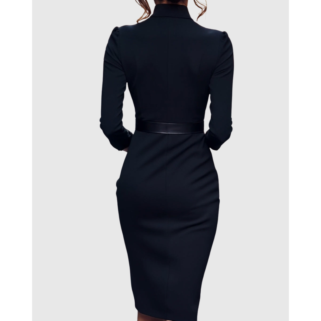 Women's Chique Formal Long Sleeves Blazer Dress | Midi
