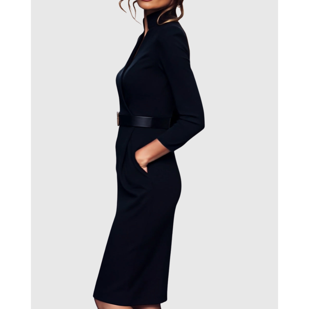 Women's Chique Formal Long Sleeves Blazer Dress | Midi