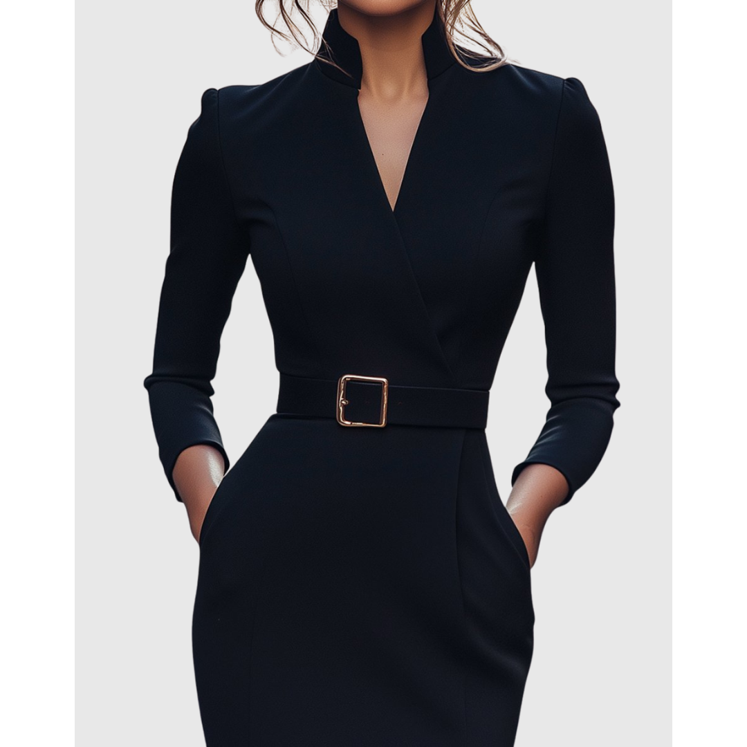 Women's Chique Formal Long Sleeves Blazer Dress | Midi