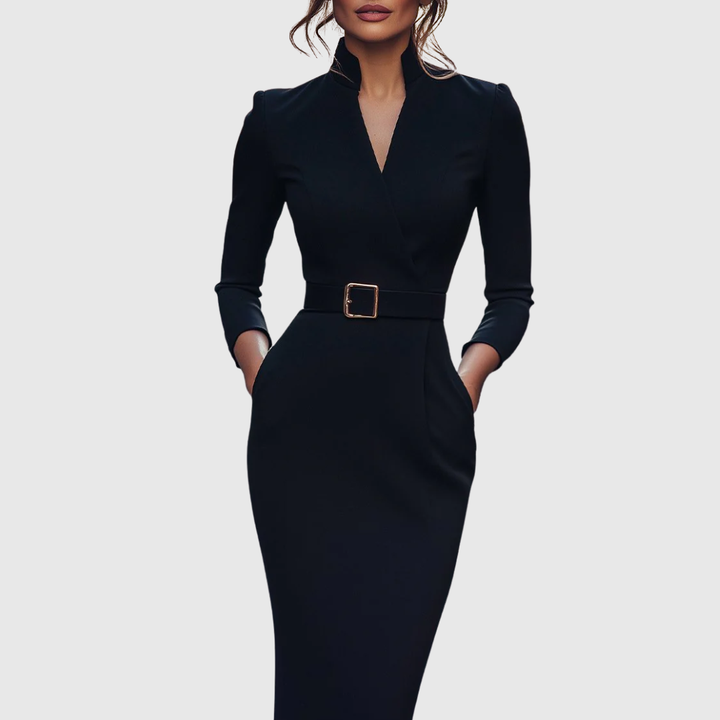 Women's Chique Formal Long Sleeves Blazer Dress | Midi