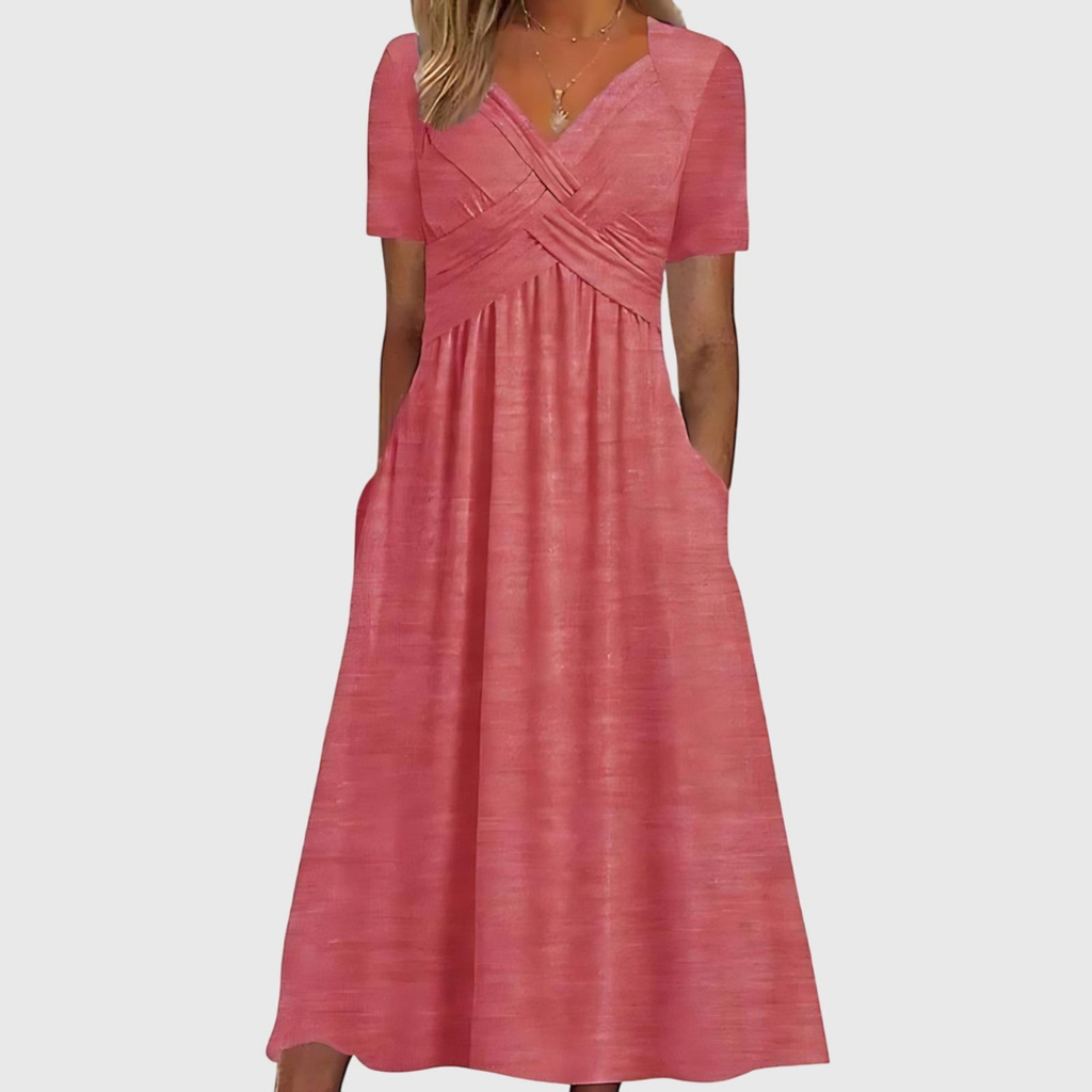 Women's Elegant Flared Wedding Guest Dress | Midi