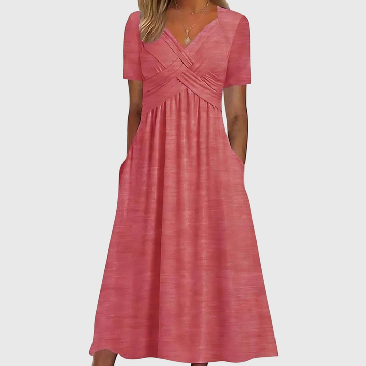 Women's Elegant Flared Wedding Guest Dress | Midi