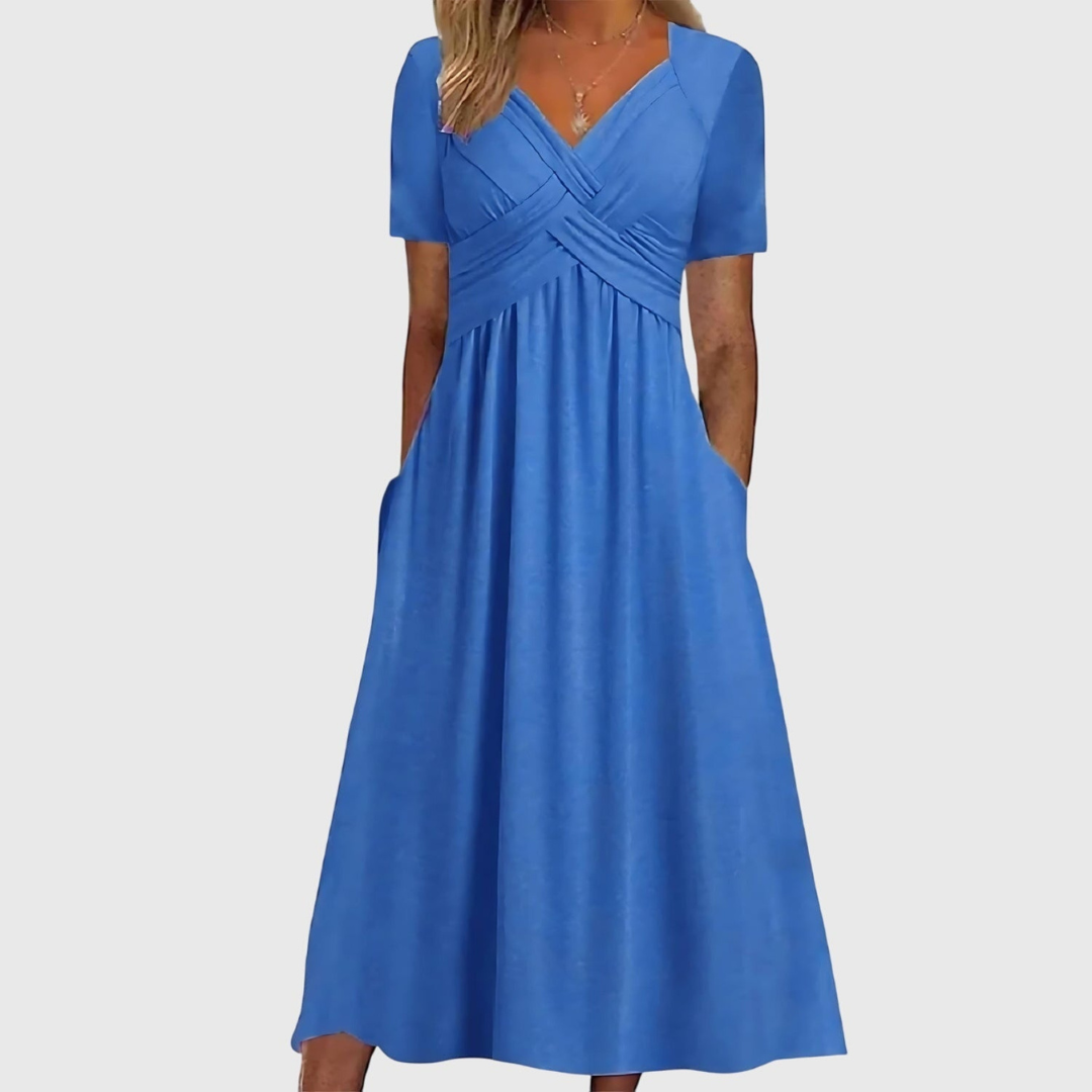 Women's Elegant Flared Wedding Guest Dress | Midi