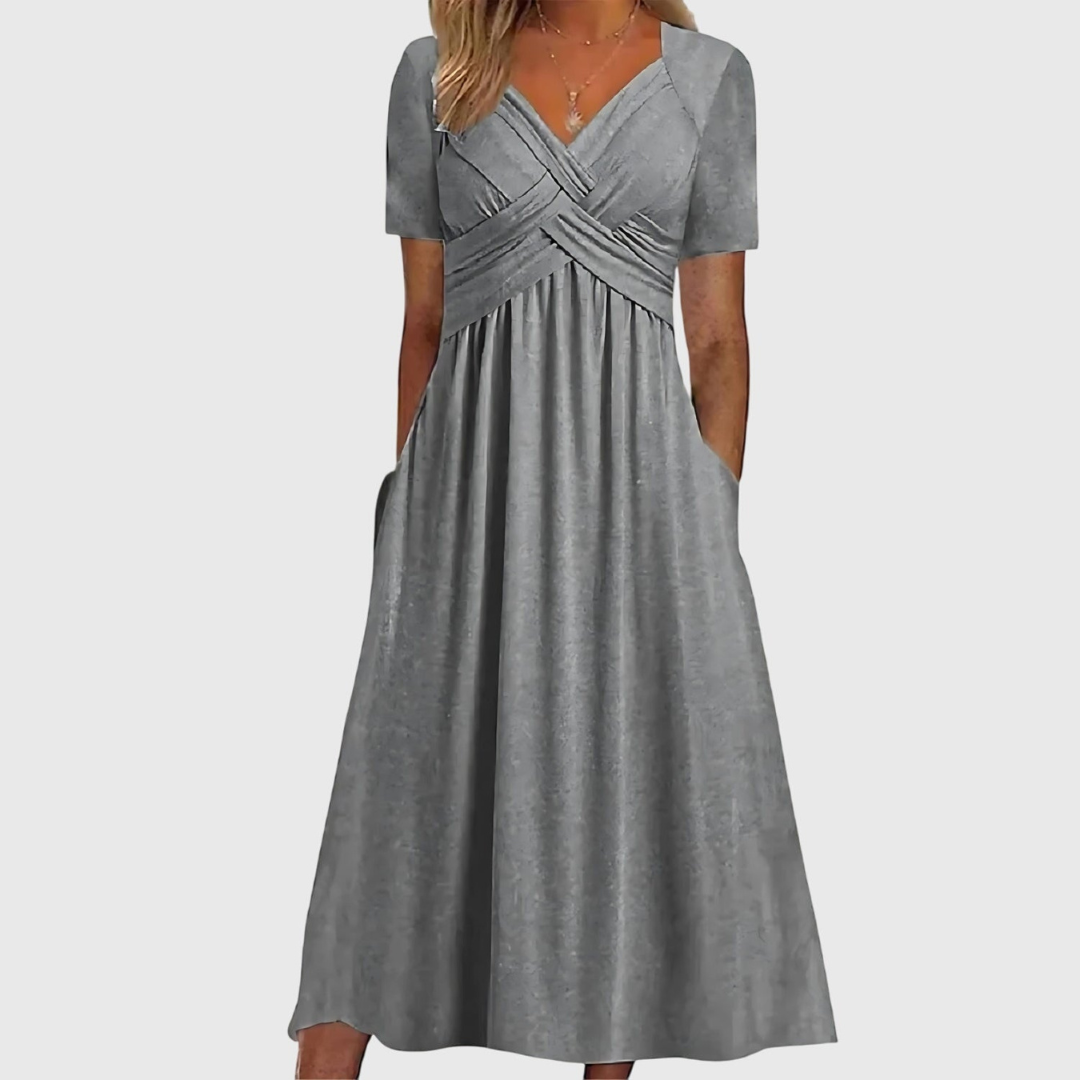 Women's Elegant Flared Wedding Guest Dress | Midi